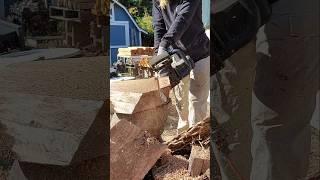 Making a large walnut bowl without a lathe! #carving #woodworking #bowl #wood #maker #craft #decor