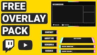 FREE STREAM OVERLAY PACK with DOWNLOAD for OBS STUDIO & STREAMLABS OBS