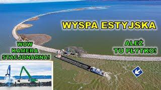 Wyspa Estyjska - płycizny przy wyspie,miejscami są tam 2 metry głębokości.