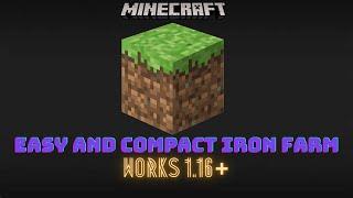 How To Build Very Easy And Compact Iron Farm Java Edition 1.16+