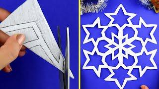 Paper Cutting Design️5 Snowflake ideas for Christmas and New Year Paper Decorations.  easy