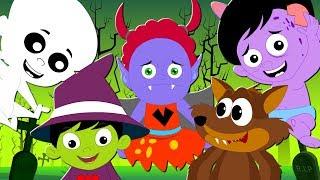 Five little Monsters | Scary Rhymes | Halloween Song