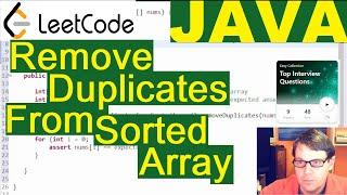 Leetcode Remove Duplicates From Sorted Array Java solution