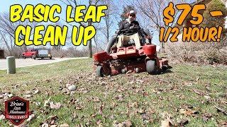 How To Do A Residential Spring Clean Up - $75 in 1/2 Hour, Basic Leaf Clean Up, Bagging Leaves!