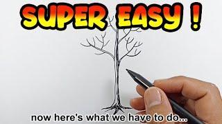 How to draw a tree without leaves | Super Simple Drawings