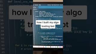 How I built my algo trading bot  #algotrading #tradingbot #stockmarket #finance