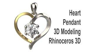 Heart Pendant Jewelry CAD Design Tutorial 3D Modeling with Rhino 7 #165