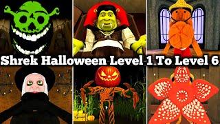 Shrek In The Backrooms Halloween Level 1 To Level 6 Full Walkthrough + New Weapon Update