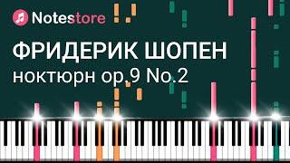  Ноты Фридерик Шопен - Ноктюрн ор. 9 No. 2, ми-бемоль мажор. Как играть самому на пианино