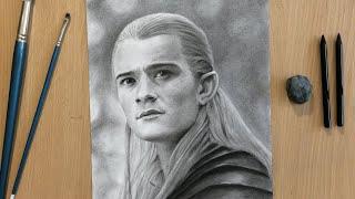 Charcoal Drawing of Legolas - Orlando Bloom