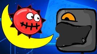 Красный шарик на Луне в игре для детей RED BALL 4. Увлекательное приключение