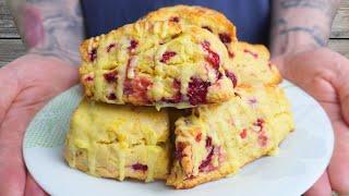 Sweet, Tart, Flaky & Delicious: Ultimate Cranberry Scones with Orange Glaze!