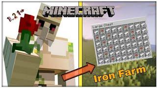 Best Iron Farm Minecraft MCPE/xbox/ps5/bedrock 1.21 | Minecraft me iron farm kaise banaye | Hindi