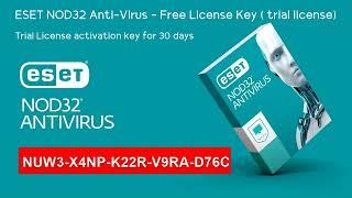 ESET NOD32 ANTIVIRUS Free Trial License activation key for 30 days | September 07, 2023