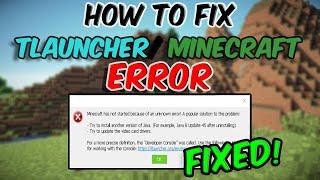 How to fix java error in TLauncher Minecraft