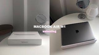 MacBook Air M1 (space gray) unboxing + setting up my macbook