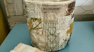 Slow Stitch Vessel #roxysjournalofstitchery & Pouch & Salvaging An Antique Quilt #subscribe