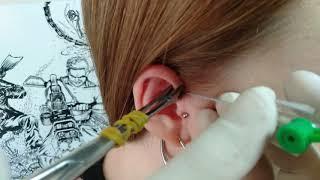 Forward helix piercing