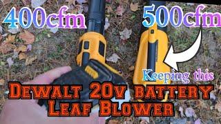 Leaf Blower comparison from Amazon DeWalt 20 volt battery used