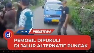 Pemobil Dikeroyok Pak Ogah di Jalur Alternatif Puncak Bogor