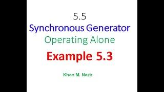Synchronous Generator ||  Example 5.3 || EM 5.8(2)(English)(Chapman)