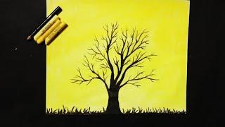 How to draw a tree (without leaves) step by step