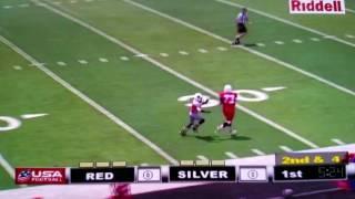 Michael Masunas #73, 35 yard catch, pass from Nicco Marchiol, #8