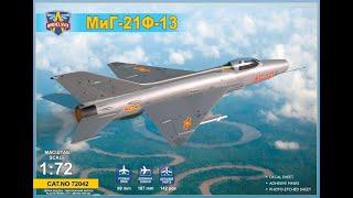 Mikoyan Gurevich MiG-21 F13 MODELSVIT 1/72 Scale Model Kit VIDEO REVIEW