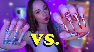 ASMR NAIL BATTLE  XXL Square vs. Stiletto  you'll be asleep before u can pick the winner⋆˚｡⋆