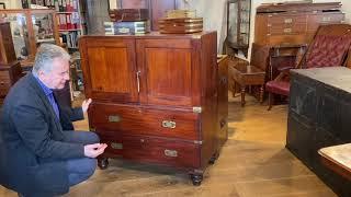 Antique Unusual Campaign Chest