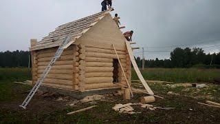 Construction of a Wooden Log House TIMELAPSE Video #Russian Bathhouse