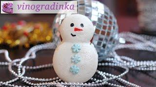 How to make Christmas macarons snowmen | Vinogradinka