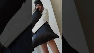 Чёрная шелковая наволочка / 50х70. Натуральный шелк