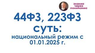 Законы №44-ФЗ и №223-ФЗ, суть: национальный режим с 01.01.2025 г.