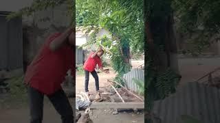 cutting wood- making fire outdoor #cookingoutdoor #cuttingwood #cookingworld