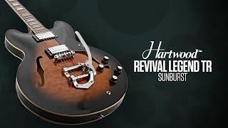 SOUNDCHECK Hartwood Revival Vibrato Semi Acoustic Guitar, Flameburst | Gear4music Guitars