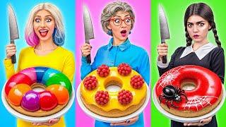 Wednesday vs Grandma Cooking Challenge | Crazy Challenge by Multi DO Joy