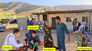 presence of a doctor to treat the husband's illness, jealousy of the two wives for loving him