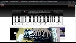 rush e on virtual piano using pc keyboard ! with handcam