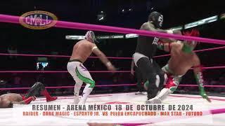 CMLL-RAIDER - DARK MAGIC - ESPANTO JR. VS PELÓN ENCAPUCHADO- MAX STAR - FUTURO/ARENA MÉXICO/18-10-24