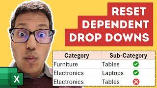 Easy TRICK to Reset Dependent Drop-Down Lists in Excel (without VBA)