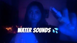 asmr |  water sounds, spraying the mic and camera with water  liquid shaking