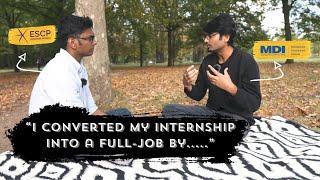 Internships & Jobs After MiM & MBA | ESCP x MDI Gurgaon