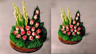 How To Make A Flower Arrangement,(Attractive) flower Arrangement with pink Rose (Florist Sujeet)