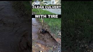 Clean 8 Inch Culvert With Lawnmower Tire