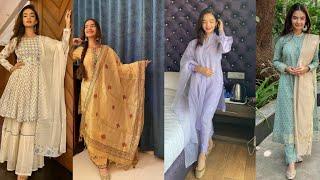 Anushka Sen New Stylish Suits Designs Collection//Tiktok Star Anushka Sen Trendy Suits Designs