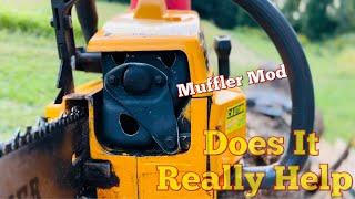 Will Muffler Mod Really Help?  Testing The Ported Partner 5000 Chainsaw!