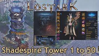 Lost Ark Shadespire T1 Tower Shadespire 1 to 50 (ALL FLOORS) iLvL 543 Shadowhunter