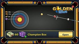 18 GOLDEN SHOTS - 60 Cash + 3 Champion Box + 75K Coin - Amazing Rewards in 8 Ball Pool - GamingWithK