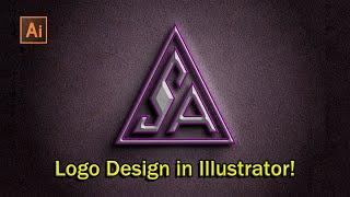 S + A Monogram Logo Design in Adobe Illustrator | Lettermark Logo Tutorial